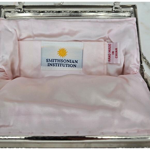 Vintage Smithsonian Institute 
Beaded Pink Floral Evening Bag - Picture 3 of 4